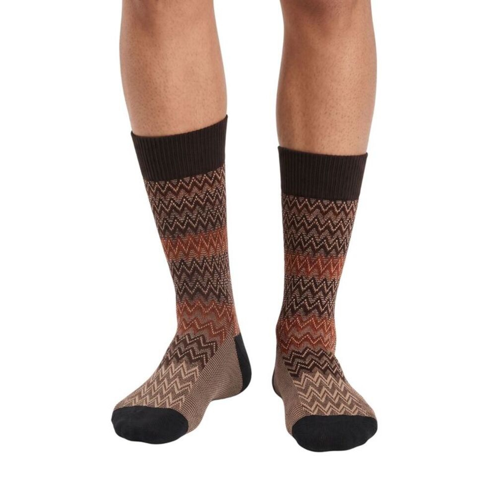 Missoni Black Beige Mens Chevron Socks-S